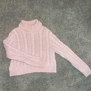 Gorgeous bright pink knit turtle neck